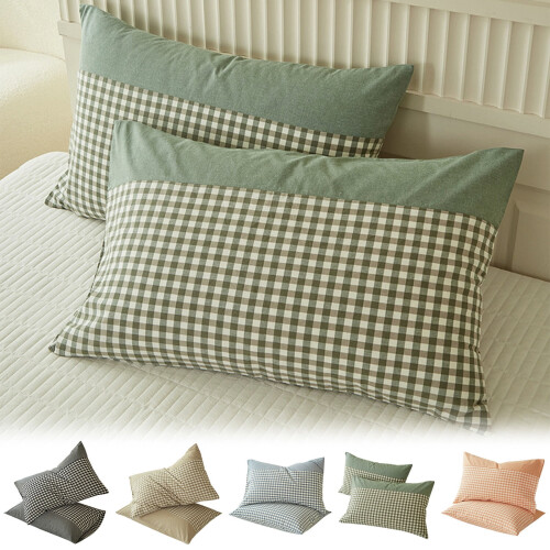 Plaid Pillow Covers Set of 2, Soft Microfiber, 48x74cm