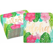 Hawaiianische Papierservietten, 50er-Pack, 3-lagig, 12,7 x 12,7 cm