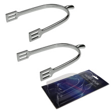 1 Pair Of Mens U Shape English Riding Spurs Zincs Alloy-silver