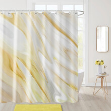 Yellow Marble Shower Curtain 72 x 72 in Polyester