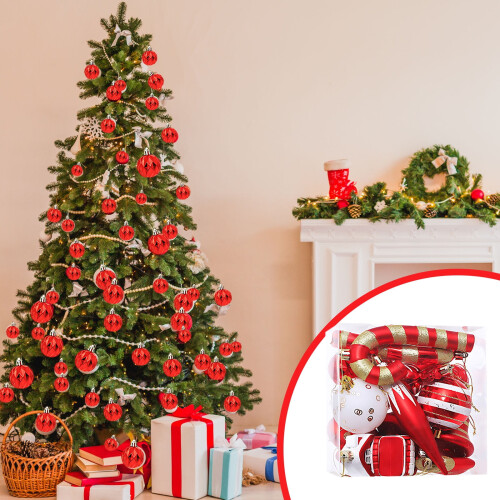 12pcs Red and White Peppermint Lollipop Ornaments