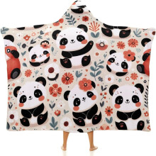 Panda Hooded Wearable Blanket – Polyester Arctic Velvet
