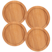 Conjunto de 4 peças de porta-copos de bambu marrom