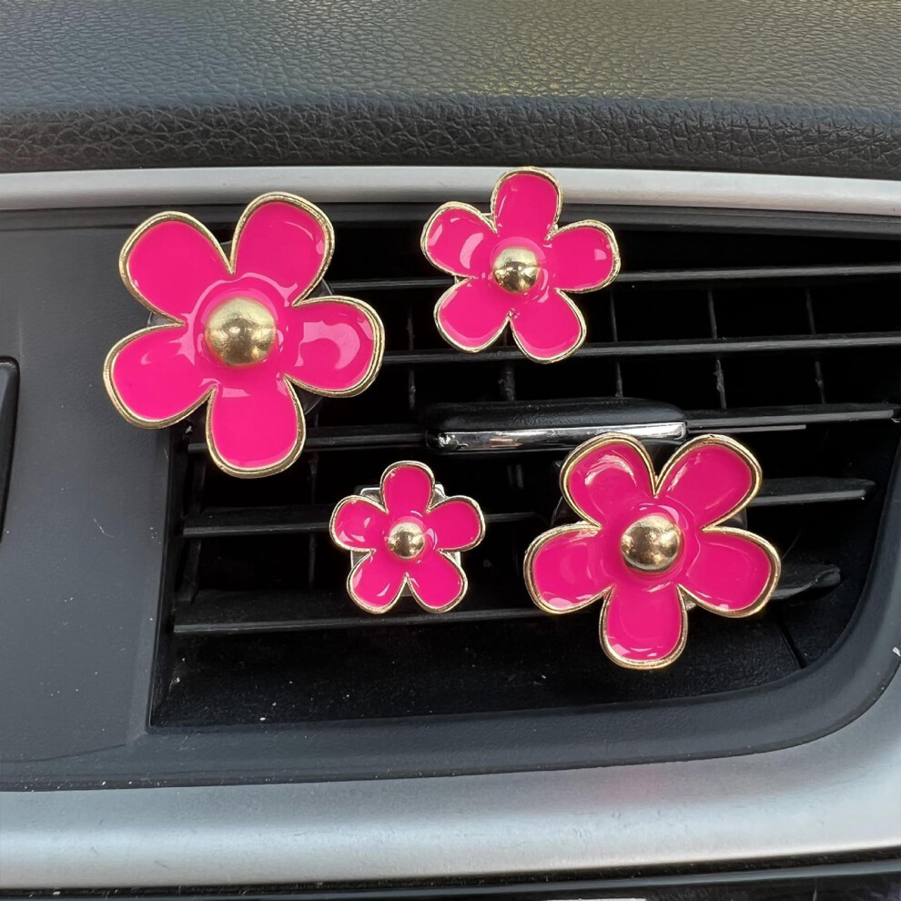 Flower-Shaped Car Air Vent Clip Set Â 4Pcs Alloy 9306268163190