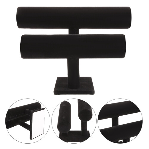 Black Velvet Bracelet Display Stand 2-Tier 1
