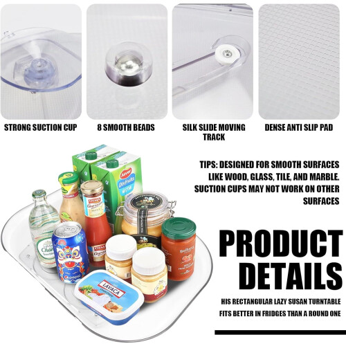 Clear Acrylic Refrigerator Turntable 40 x 30 cm 2