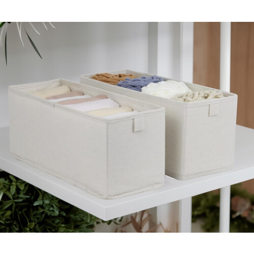 4-Pack Narrow Foldable Fabric Storage Bins 2
