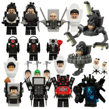 17PCS Toilet Skibidi Building Blocks Tv Monitor Cameradiy minifigures Kid Toy Fit Lego