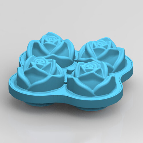 Rose-Shaped Silicone Ice Cube Tray – 4 or 6 Grid 2
