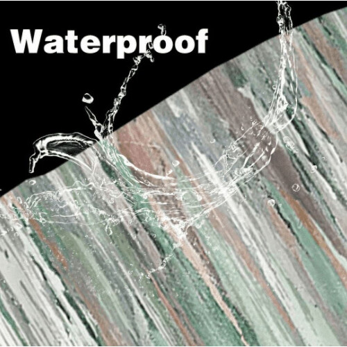 Abstract Green Stripe Shower Curtain with 12 Hooks 2