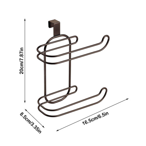 Toilet Paper Holder Over Tank Double Layer Black 2