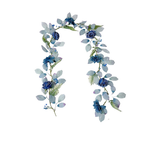 Artificial Rose Vine Garland 68.9in Pink Silk