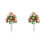 2 Pink Artificial Rose Bouquets with Vases for Cemetery 2