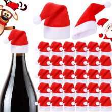 Mini Red Santa Hats, Velvet, 30 pcs