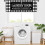 Black and White Checkered Laundry Room Curtain Valance 54" 1