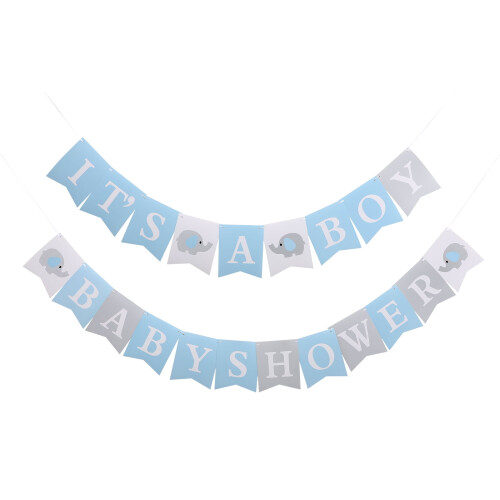 Elephant Baby Shower Banner for Boys
