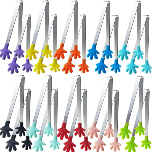 Mini pinças de silicone de 5 polegadas, 20 unidades, 10 cores.