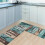 Teal Kitchen Rug Set 17x30" & 17x47" 1