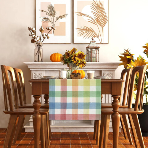 Linen Easter Table Runner 13 x 72 in 2
