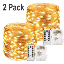 Gluaae 200-LED Fairy Lights 66ft Warm White 8 Modes Remote
