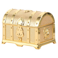 Golden Zinc Alloy Jewelry Storage Box