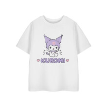 (9-10 Years, White) Hello Kitty Girls Kuromi Heart Short-Sleeved T-Shirt
