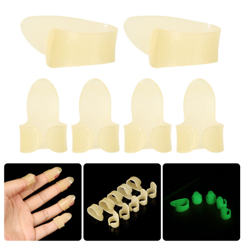 Pack de 6 médiators ergonomiques phosphorescents pour pouce et 2