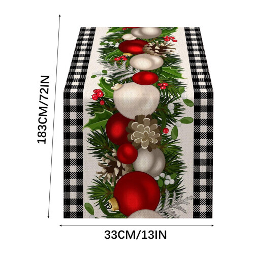 Linen Christmas Table Runner 13 x 72 in 2
