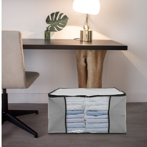 Grey Non-Woven Wardrobe Storage Box 50x35x27cm 1