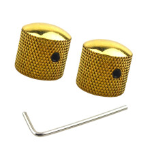 2 Stuks Metalen Volumes Tone Dome Top Knoppen met Gat-Gouden