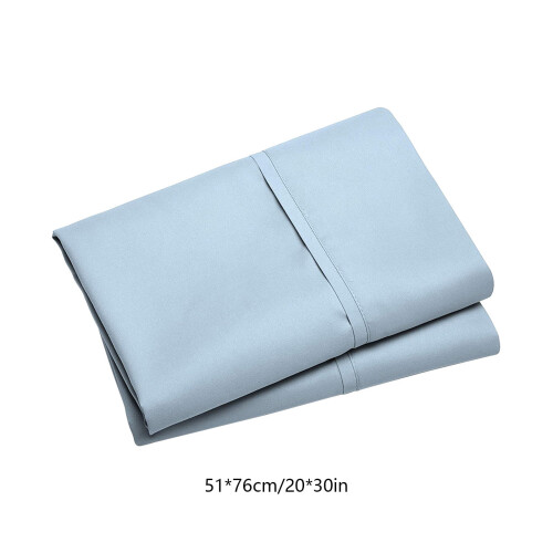 Queen Pillowcases 2-Pack Light Blue Brushed Microfiber 2