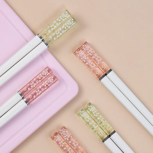 Chopsticks από κράμα με άνθη κερασιάς Amber, ζευγάρι 24 εκ. 1
