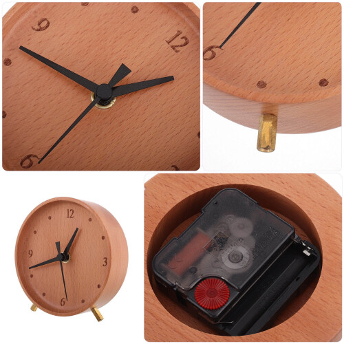 Ceas de birou din lemn, design minimalist și silențios 2