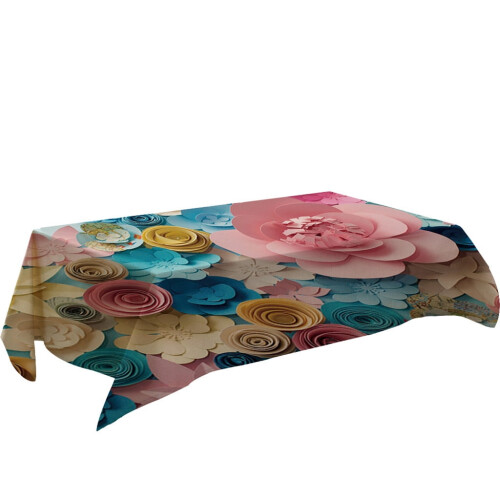 Nappe rectangulaire à fleurs 3D 140 x 80 cm 1