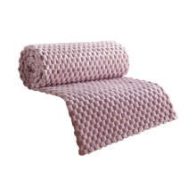 Purple Flannel Throw Blanket 100x70cm for Sofa or Bed