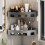 Gray Plastic Corner Bathroom Shelf for Vanity Top 1