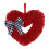 Red Burlap Heart Wreath 40cm with Plaid Bow 1