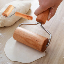 Nudelholz aus Holz, 42 cm, zum Backen von Pizza, Kuchen und Keksen