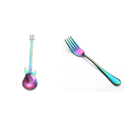 Rainbow Stainless Steel Dessert Forks 6-Pack