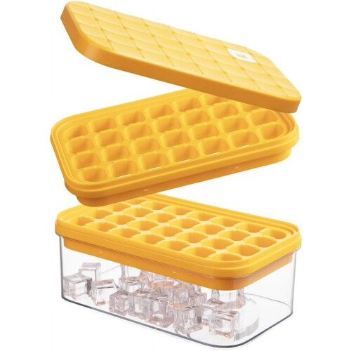 56-Cube Stackable Ice Tray with Silicone Base and Storage