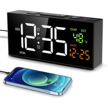 Digital Alarm Clock with Date, Temperature, Day & Time –