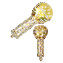 2 Pcs Microphone-Shaped Aluminium Foil Balloons