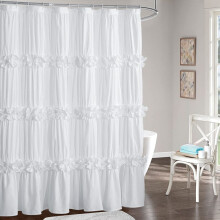 Peach Ruffle Shower Curtain 72 x 72 in