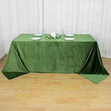Velvet Rectangular Tablecloth 90 x 132 in Willow Green