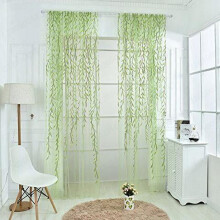 Sheer Voile Curtain Panel Green 100 x 280 cm