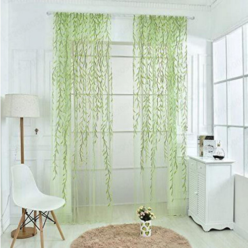 Sheer Voile Curtain Panel Green 100 x 280 cm