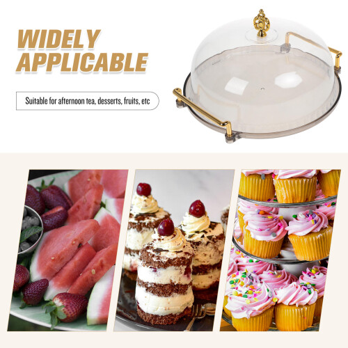 Clear Plastic Cake and Fruit Serving Tray with Lid 2