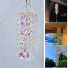 Crystal Wind Chime with Rainbow Effect, Handcrafted Glass