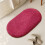 Oval Bath Rug Non-Slip Microfiber 35 x 24 in 2
