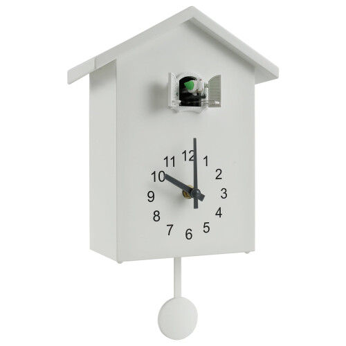 Cuckoo Wall Clock in White – ABS Material, Battery Powered 2